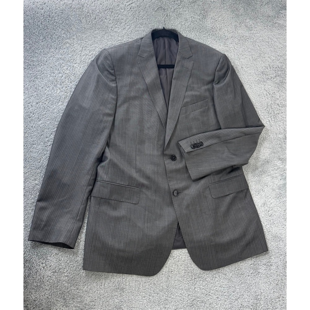 Z Zegna City Charcoal gray pinstripe Sport Suit Coat Blazer Mens 42R